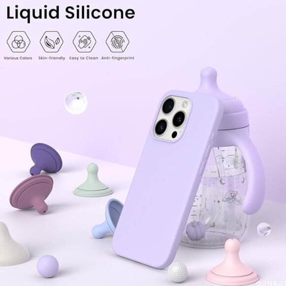 Amazon | ORNARTO iPhone 15 Pro Max Case in Light Purple - Picture 4 of 6